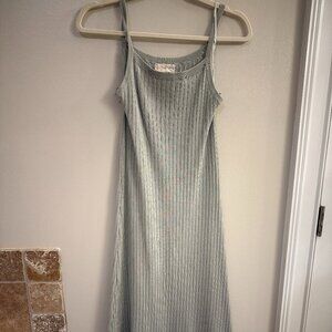 By Together off the grid light sage green ribbed knit tank maxi dress size M